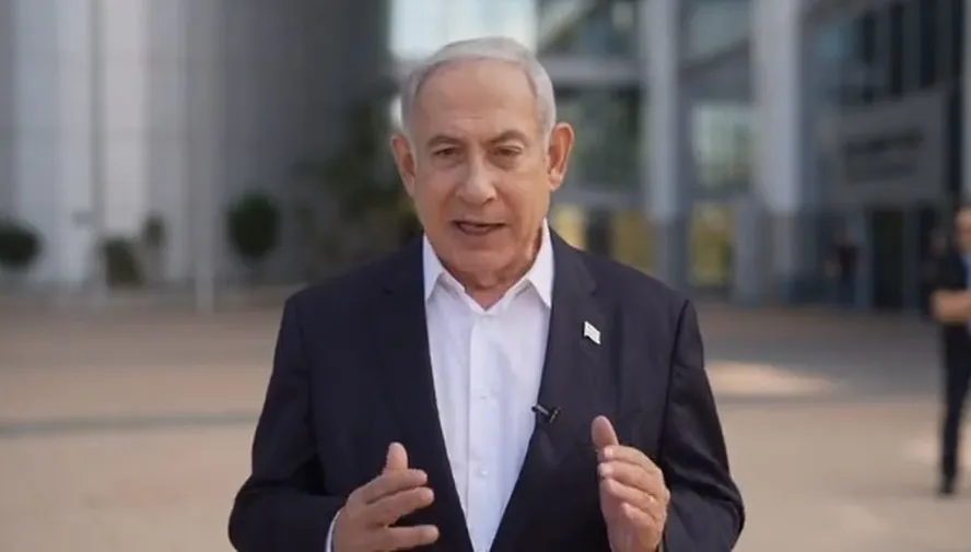 Benjamin Netanyahu, anuncia ação militar histórica contra o Hamas. Foto: Reprodução