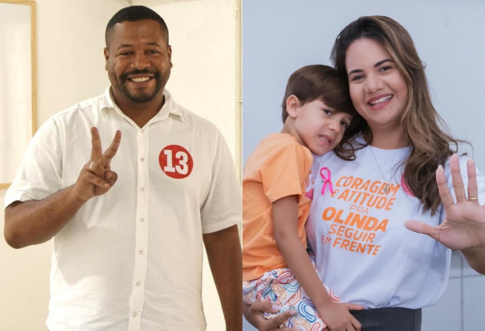 Pesquisa aponta liderança de Castello, com 54,46%, enquanto Mirella Almeida tem 45,54%. Fotos- Divulgação