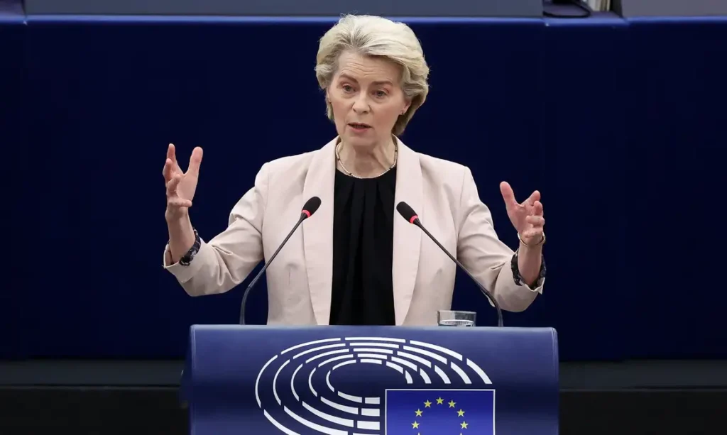 Ursula von der Leyen chega ao Uruguai para fechar acordo entre UE e Mercosul. Foto - Yves Herman