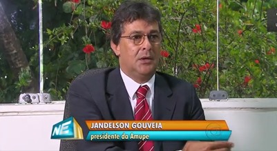 Jandelson Gouveia ex-prefeito de Escada e ex-presidente de Amupe. Foto - TV Globo