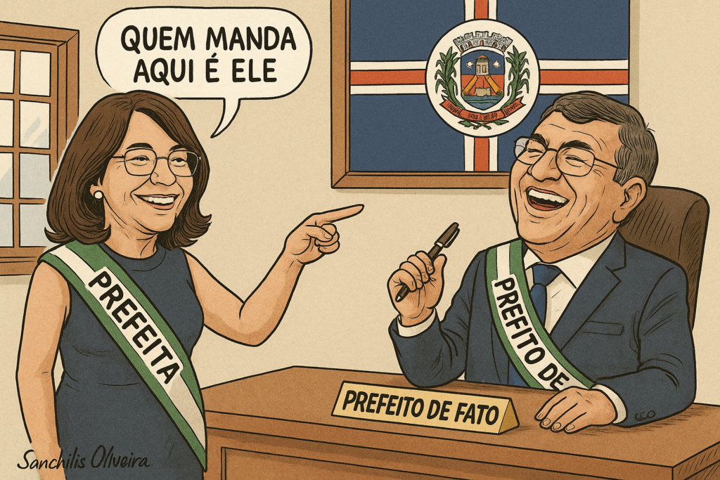 Câmara de Escada cobra resposta da gestão Mary Gouveia e questiona atuação de Jandelson como articulador político. Charge: Sanchilis Oliveira