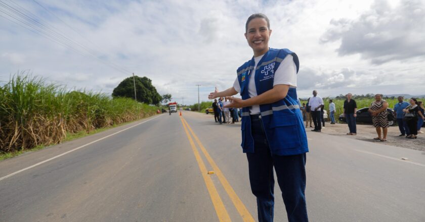 Raquel Lyra entrega PE-062 requalificada na Mata Norte